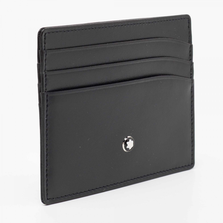 مملوكة مسبقًا Montblanc Black Leather Meisterstuck Card Holder 