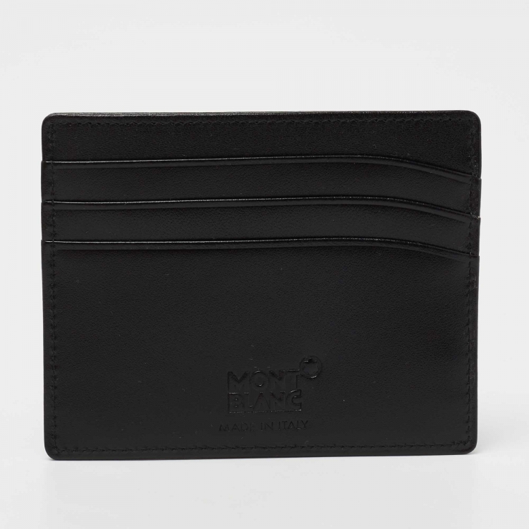 مملوكة مسبقًا Montblanc Black Leather Meisterstuck Card Holder 