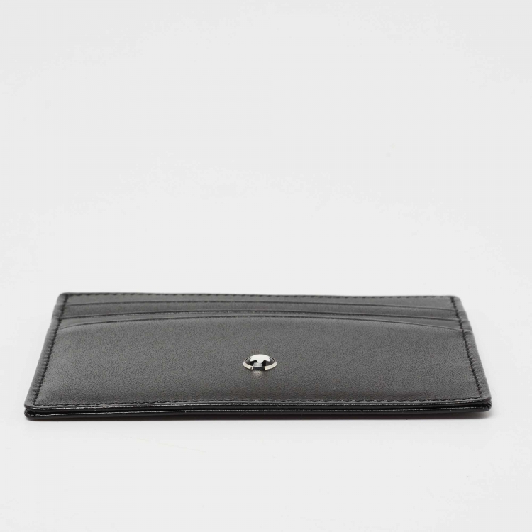 مملوكة مسبقًا Montblanc Black Leather Meisterstuck Card Holder 