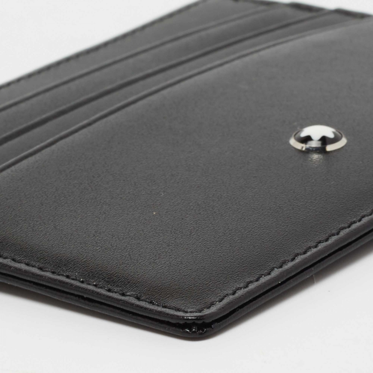 مملوكة مسبقًا Montblanc Black Leather Meisterstuck Card Holder 
