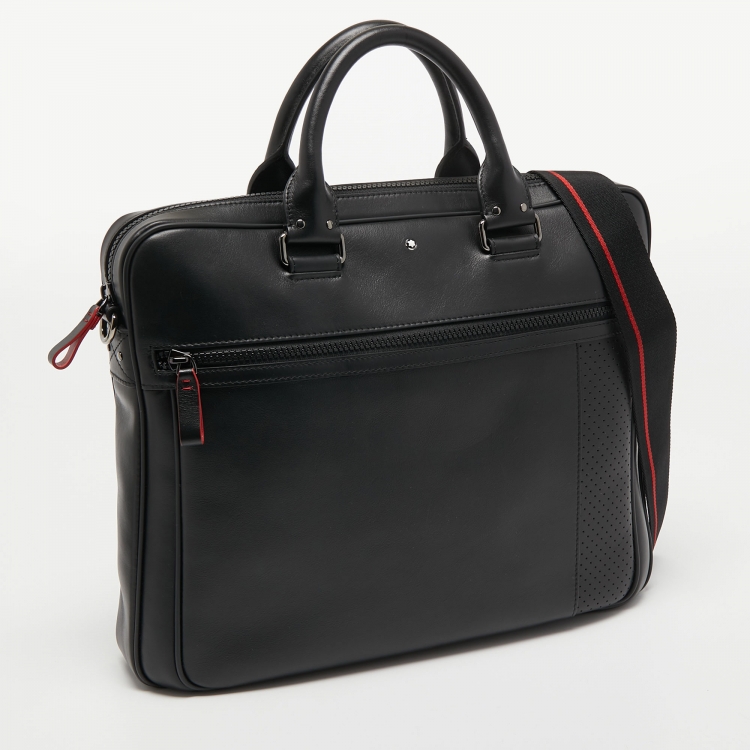 Pre Owned Montblanc Black Leather Document Briefcase
