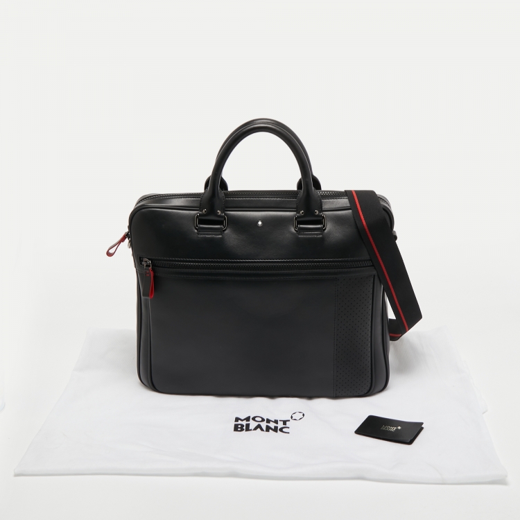 Pre Owned Montblanc Black Leather Document Briefcase