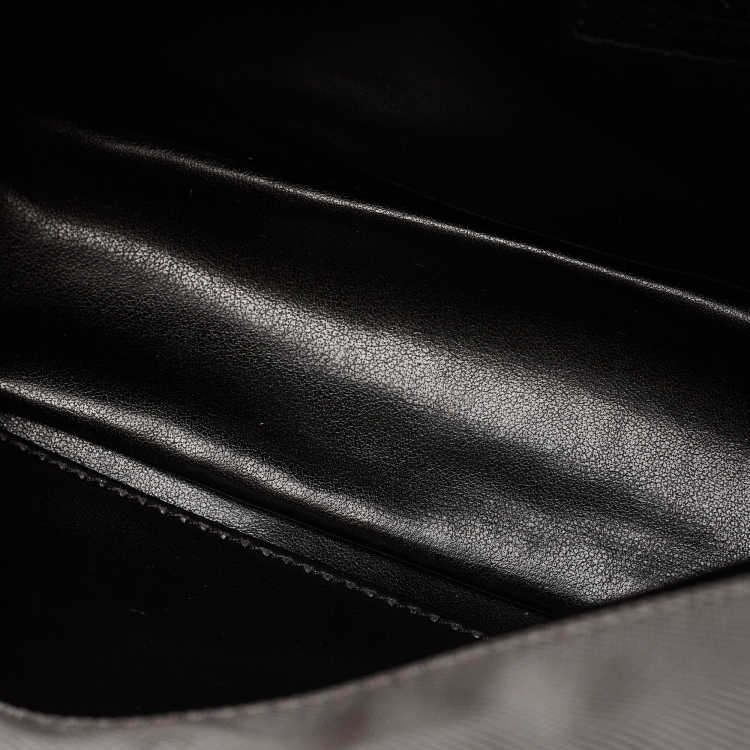 Pre Owned Montblanc Grey/Black Nylon and Leather Zip Toiletry Pouch