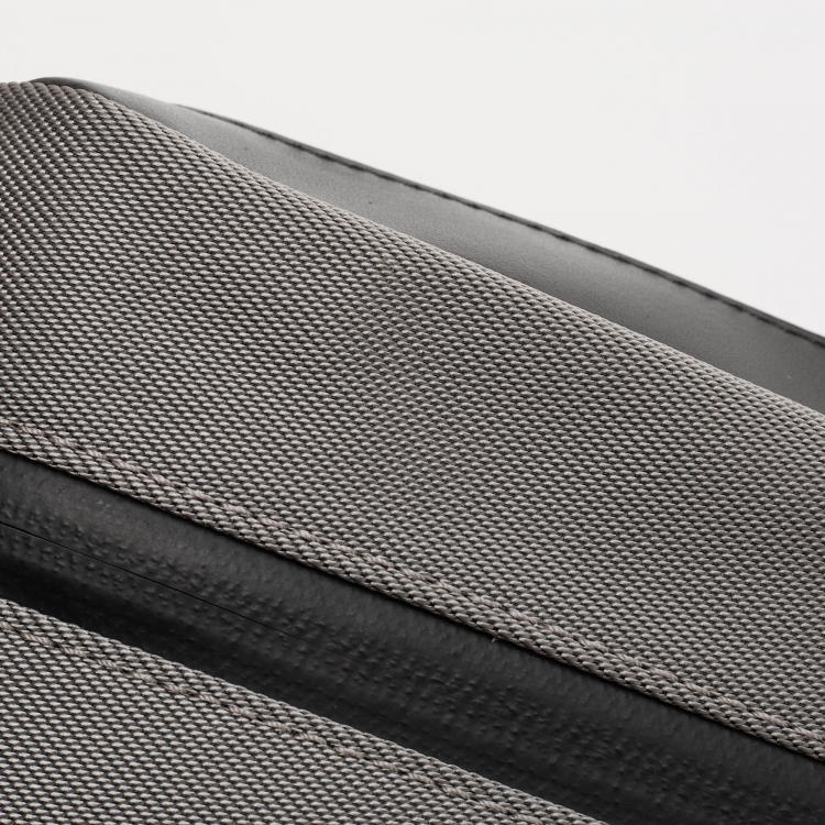 Pre Owned Montblanc Grey/Black Nylon and Leather Zip Toiletry Pouch