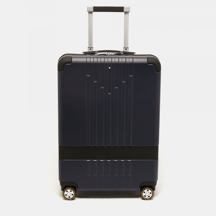 Montblanc Navy Blue Polycarbonate Cabin Trolley 55CM Montblanc The Luxury Closet