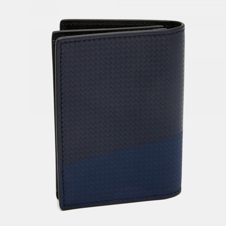 Pre Owned Montblanc Black/Blue Leather Extreme 2.0 Business Card Holder