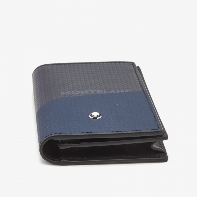 Pre Owned Montblanc Black/Blue Leather Extreme 2.0 Business Card Holder