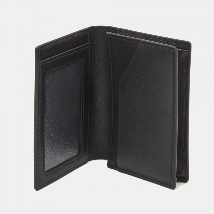 Pre Owned Montblanc Black/Blue Leather Extreme 2.0 Business Card Holder