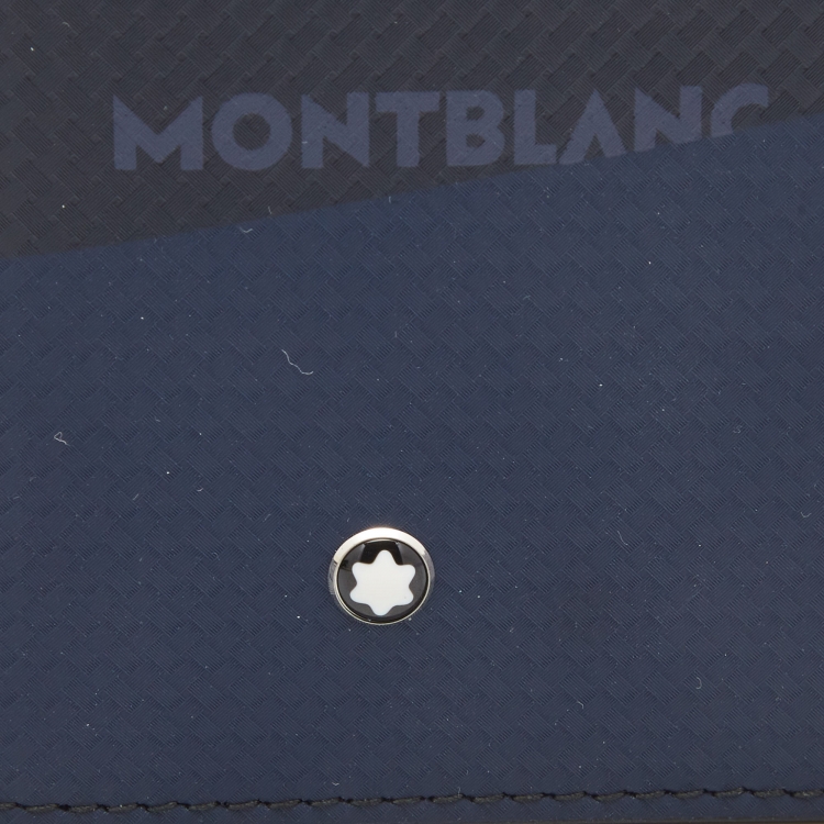Pre Owned Montblanc Black/Blue Leather Extreme 2.0 Business Card Holder