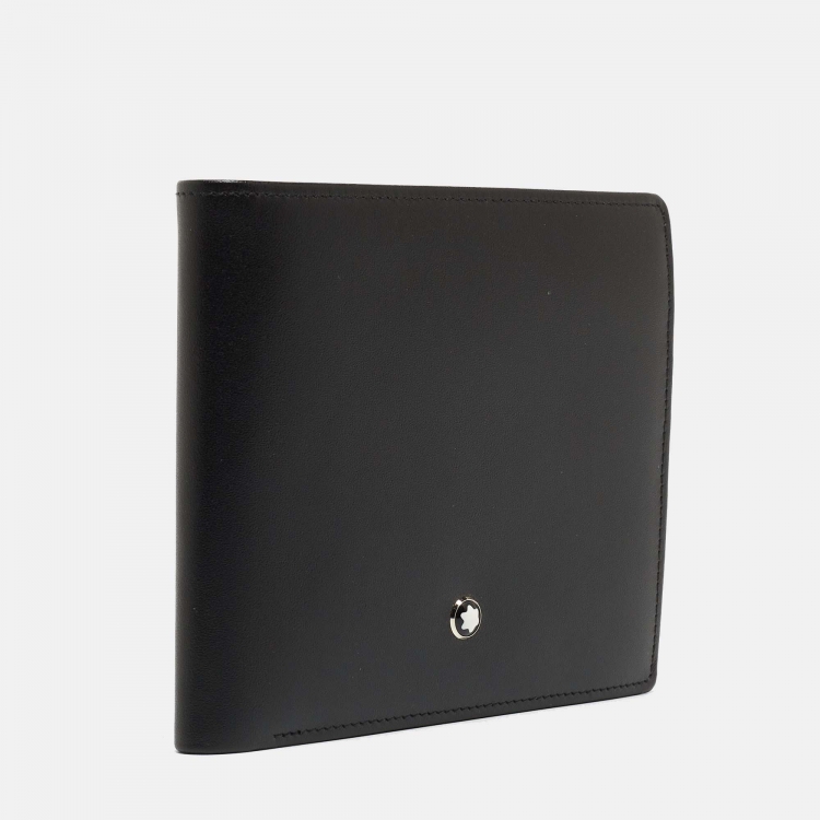 Pre Owned Montblanc Black Leather Meisterstuck View Pocket 11CC Bifold Wallet