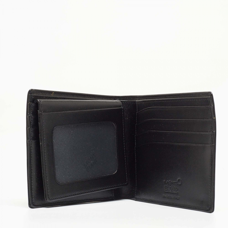 Pre Owned Montblanc Black Leather Meisterstuck View Pocket 11CC Bifold Wallet