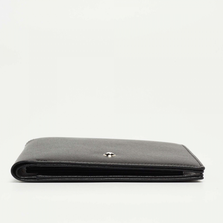 Pre Owned Montblanc Black Leather Meisterstuck View Pocket 11CC Bifold Wallet