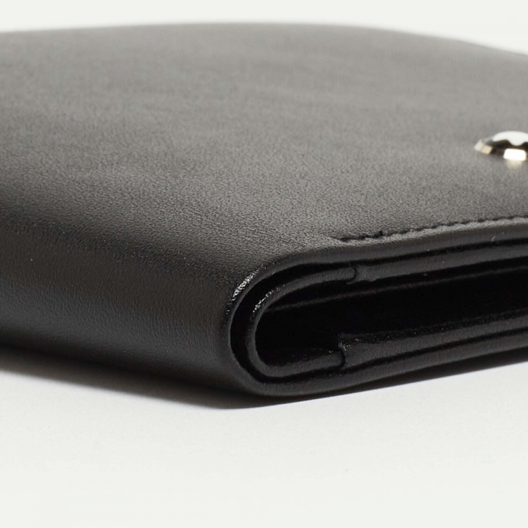 Pre Owned Montblanc Black Leather Meisterstuck View Pocket 11CC Bifold Wallet