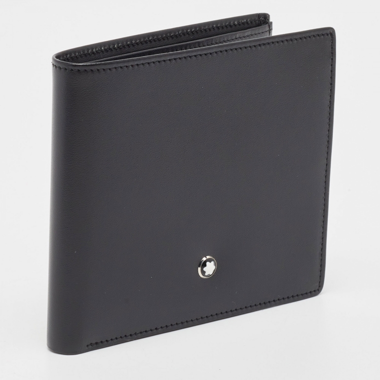 Pre Owned Montblanc Black Leather Meisterstuck Bifold Wallet 8CC