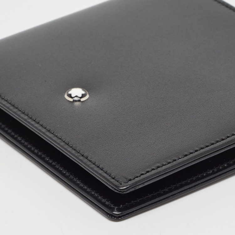Pre Owned Montblanc Black Leather Meisterstuck Bifold Wallet 8CC