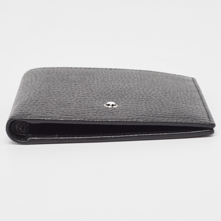 Pre Owned Montblanc Black Leather Meisterstuck 6CC Bifold Wallet