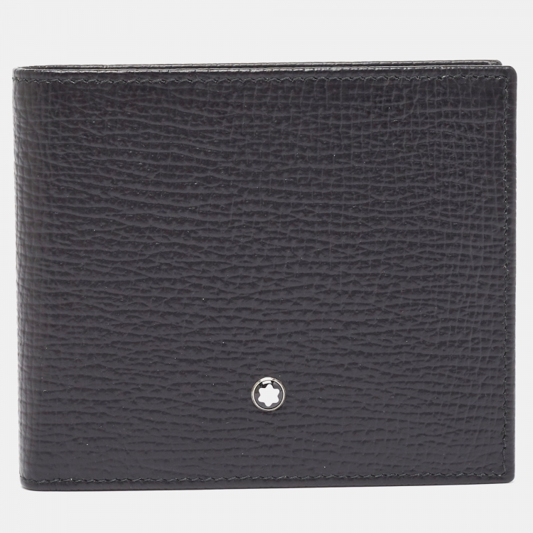 Pre Owned Montblanc Black Leather Meisterstuck 6CC Bifold Wallet