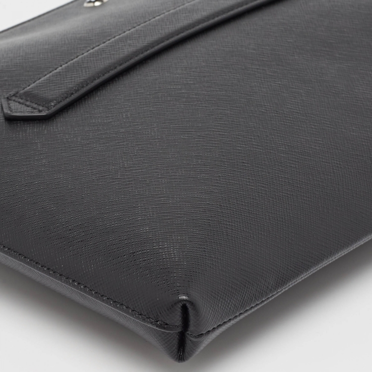 Pre Owned Montblanc Black Leather Meisterstuck Zip Pouch