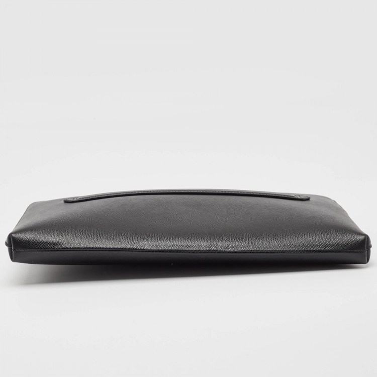 Pre Owned Montblanc Black Leather Meisterstuck Zip Pouch