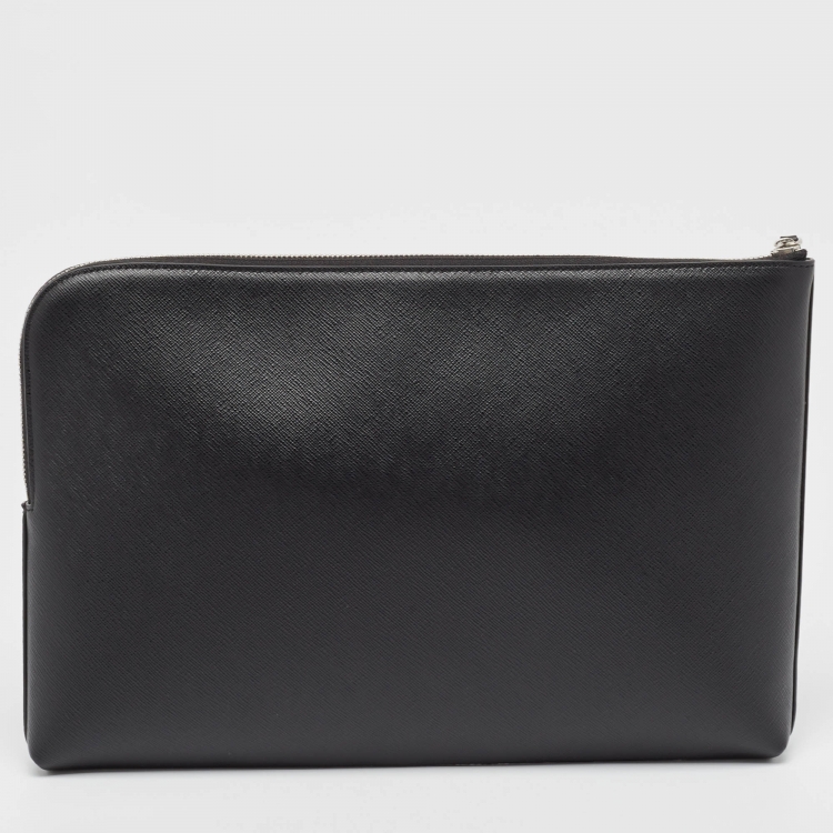 Pre Owned Montblanc Black Leather Meisterstuck Zip Pouch