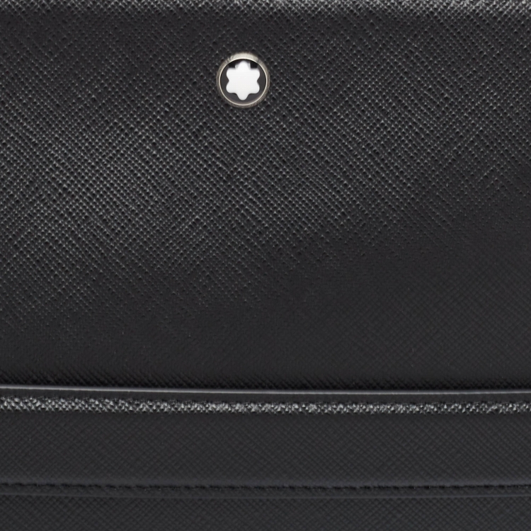 Pre Owned Montblanc Black Leather Meisterstuck Zip Pouch