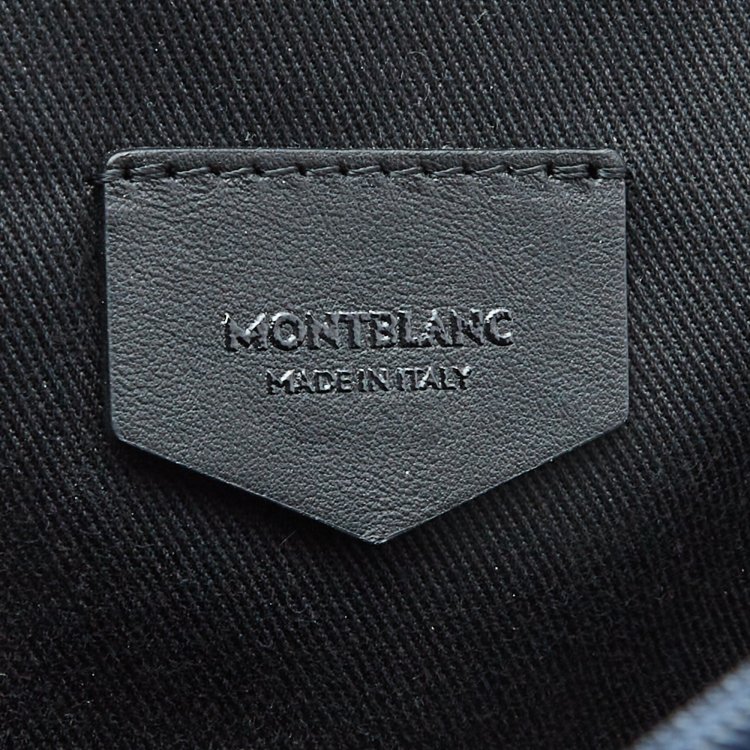 Pre Owned Montblanc Navy Blue Leather Large 3 Compartments Sactorial Backpack