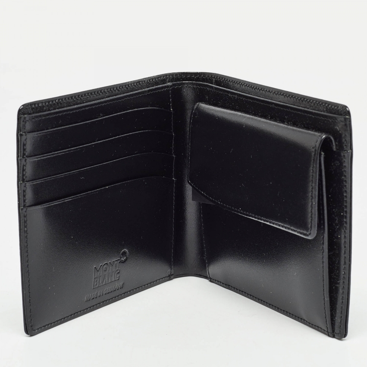 Pre Owned Montblanc Black Glossy Leather Meisterstück 4CC Bifold Wallet