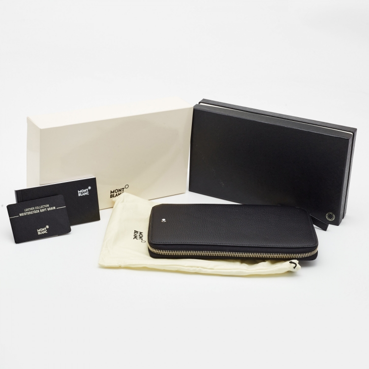 مملوكة مسبقًا Montblanc Black Leather Meisterstuck 13CC Zip Travel Wallet