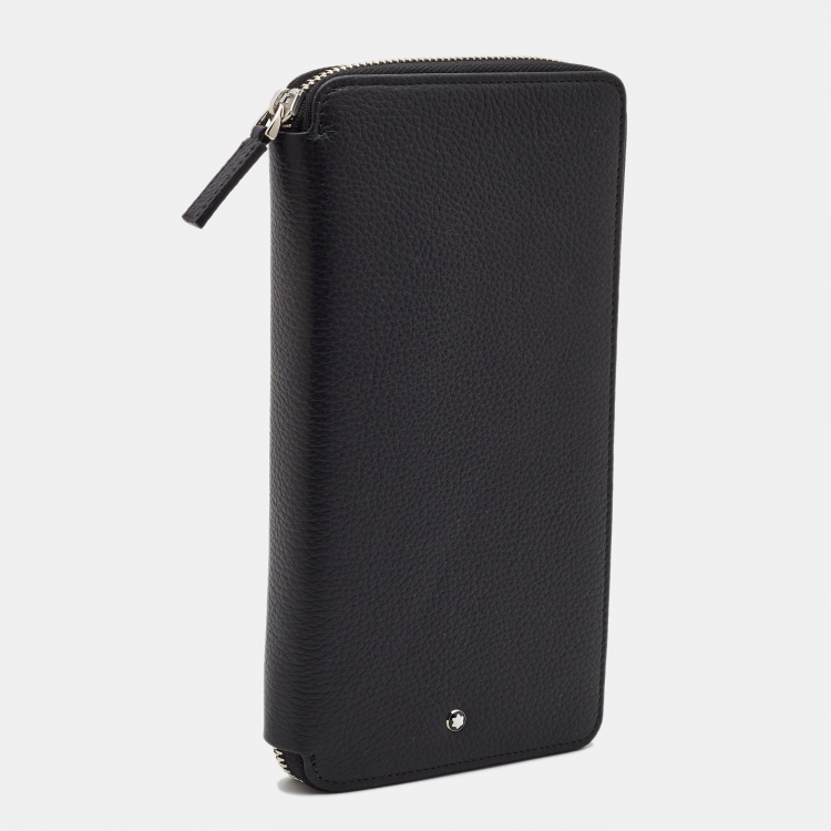 Pre Owned Montblanc Black Leather Meisterstuck 13CC Zip Travel Wallet