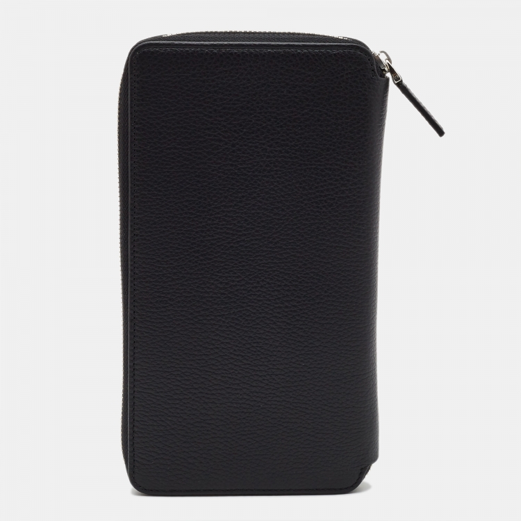 Pre Owned Montblanc Black Leather Meisterstuck 13CC Zip Travel Wallet