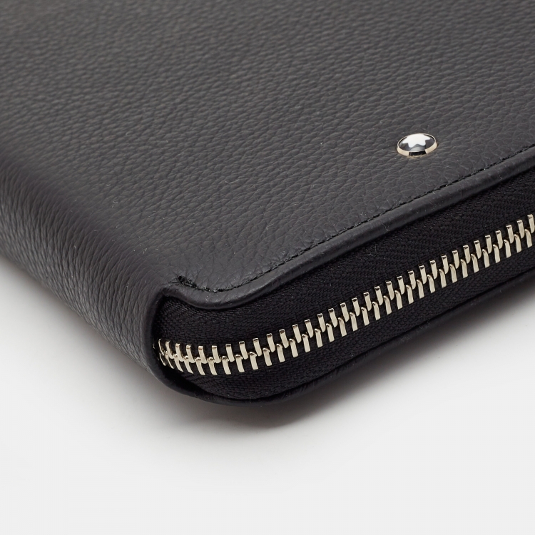 Pre Owned Montblanc Black Leather Meisterstuck 13CC Zip Travel Wallet