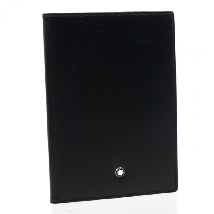 Pre Owned Montblanc Black Meisterstuck Leather Passport Holder