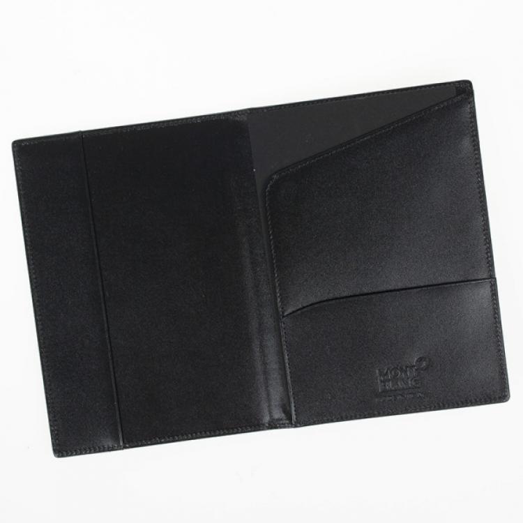 Pre Owned Montblanc Black Meisterstuck Leather Passport Holder