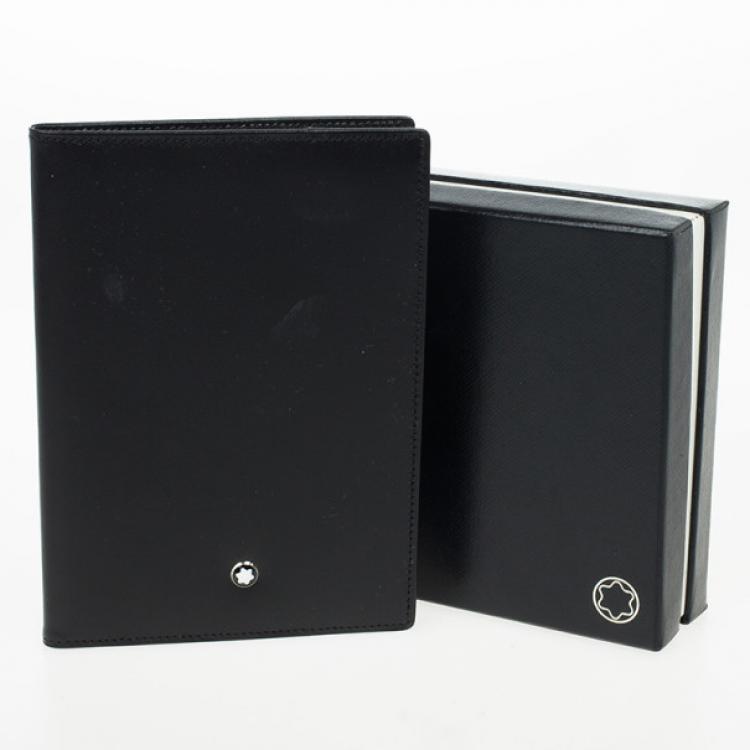 Pre Owned Montblanc Black Meisterstuck Leather Passport Holder