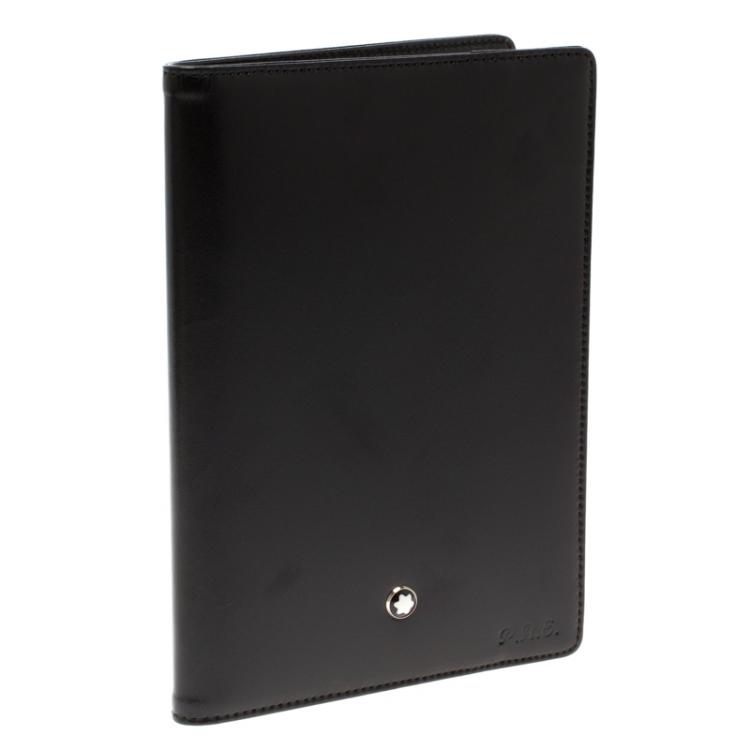 Pre Owned Montblanc Black Leather Meisterstuck Passport Holder