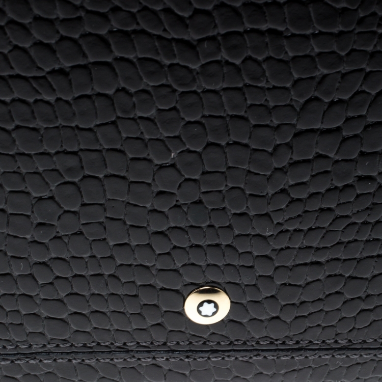 Pre Owned Montblanc Black Croc Embossed Medium Organiser 