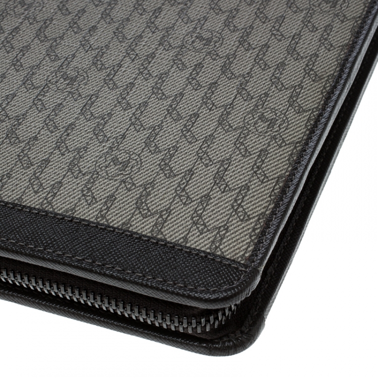 Pre Owned Montblanc Beige Signature Coated Canvas Large Notepad