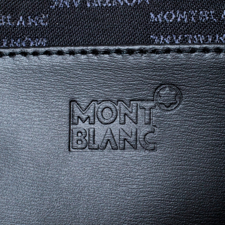 Pre Owned Montblanc Black Fabric and Leather Double Gusset Nightflight Briefcase