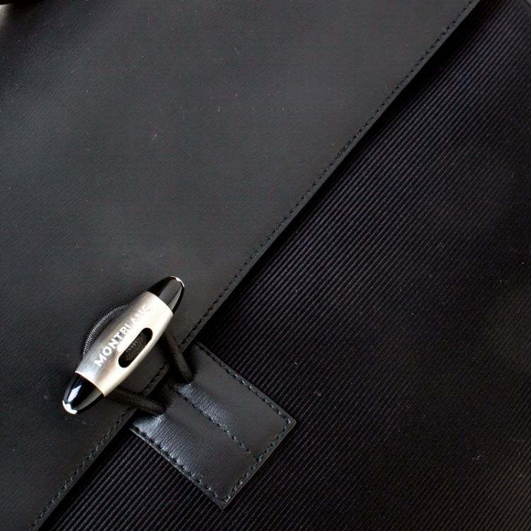 Pre Owned Montblanc Black Fabric and Leather Double Gusset Nightflight Briefcase