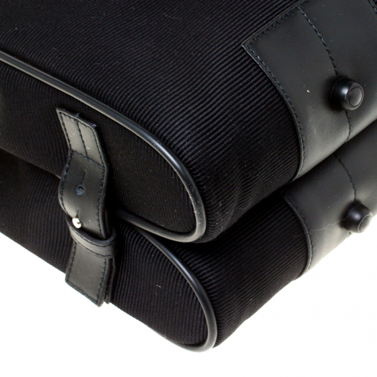 Pre Owned Montblanc Black Fabric and Leather Double Gusset Nightflight Briefcase