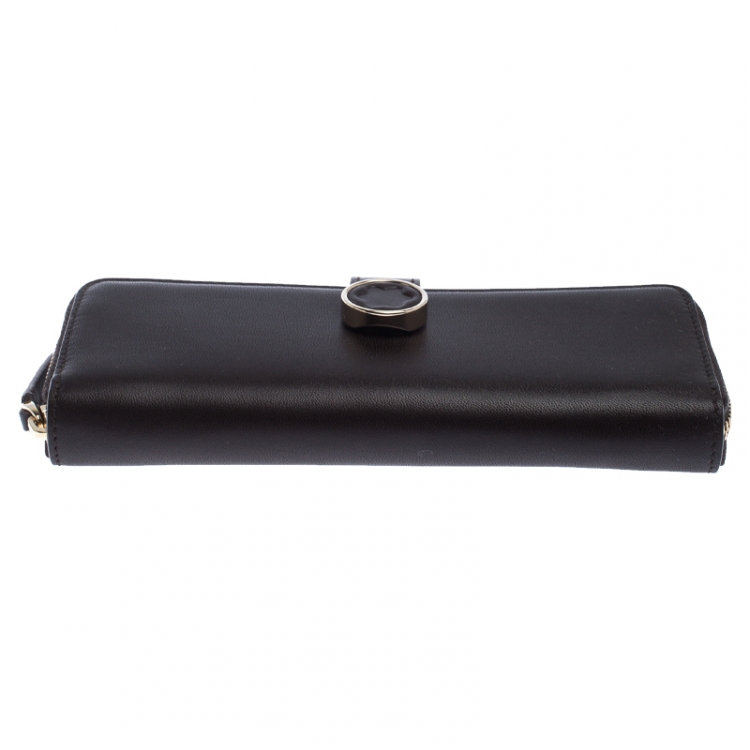 Pre Owned Montblanc Brown Leather 2 Pen Zip Pouch 