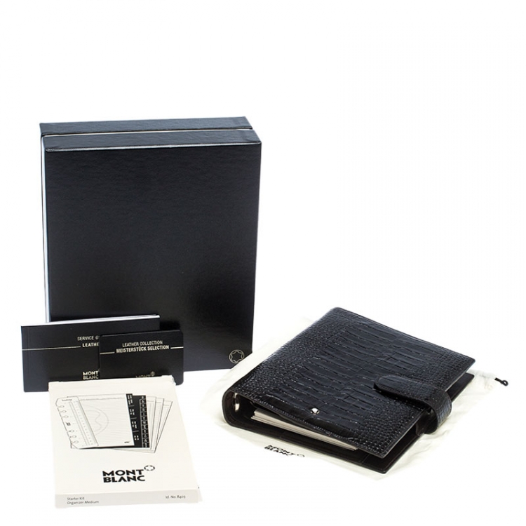 Pre Owned Montblanc Dark Brown Crocodile Embossed Medium La Vie De Boheme Organizer