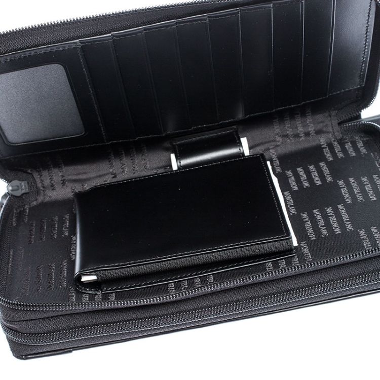 Pre Owned Montblanc Black Nylon and Leather Nightflight Travel Organizer