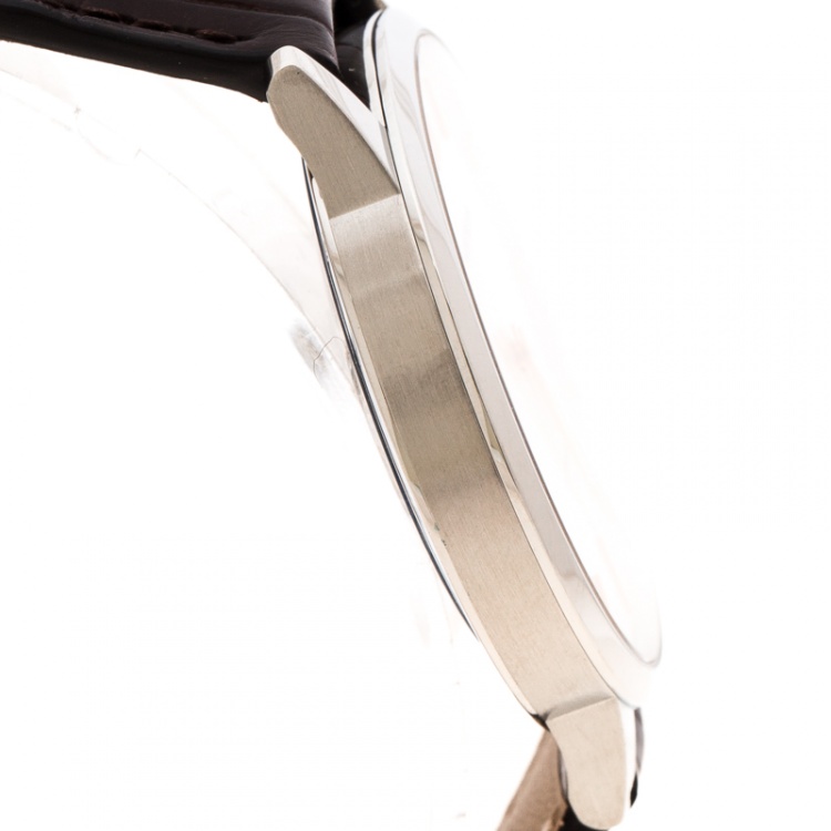 Pre Owned Montblanc Silver White Stainless Steel Heritage Spirit 7299 Men's Wristwatch 41 mm
