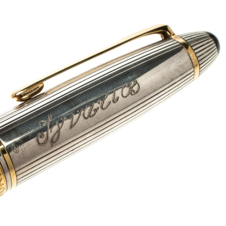 مملوكة مسبقًا Montblanc Meisterstuck Solitaire 146 Silver Fountain Pen, 18k Gold Nib