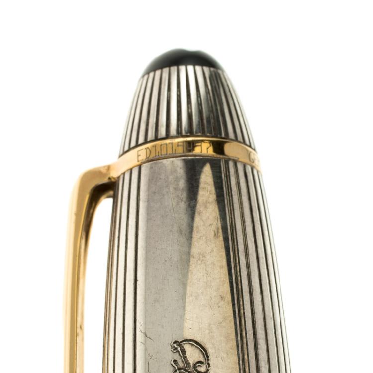 مملوكة مسبقًا Montblanc Meisterstuck Solitaire 146 Silver Fountain Pen, 18k Gold Nib