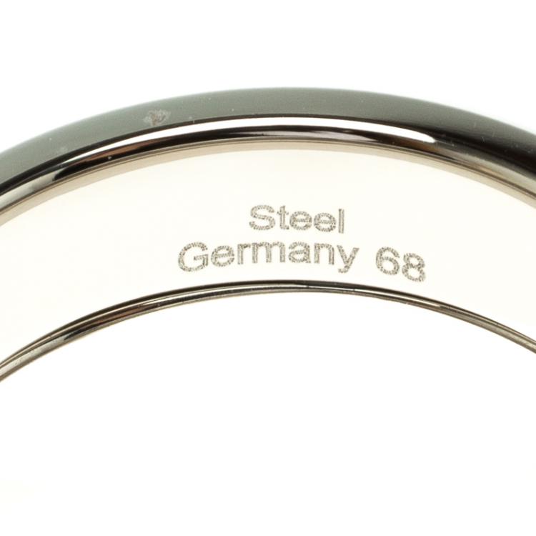 Pre Owned Montblanc Men's Contemporary Collection Black PVD Steel Sliding Ring Size 68