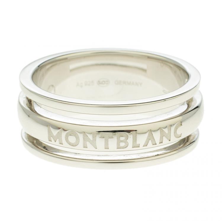 Pre Owned Montblanc Creative Silver Skeletted Men's Band Ring Size 68