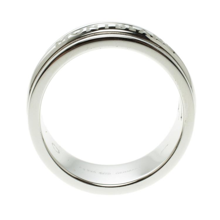 Pre Owned Montblanc Creative Silver Skeletted Men's Band Ring Size 68