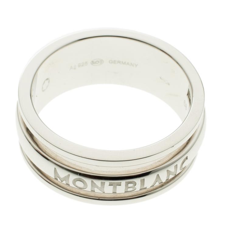 Pre Owned Montblanc Creative Silver Skeletted Men's Band Ring Size 68